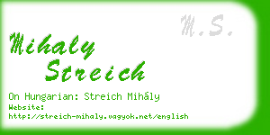 mihaly streich business card